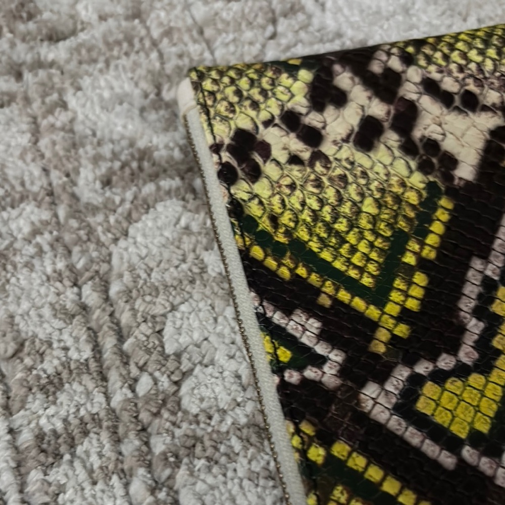Clare V Yellow and Black Snakeskin Pouch - Picture 5 of 7